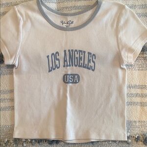 Brandy Melville Cream and Blue Tee